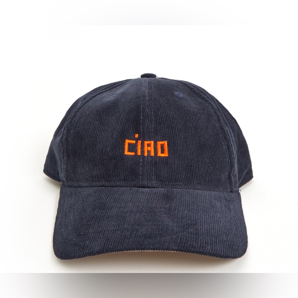 Clare V. navy Ciao corduroy baseball hat NWT